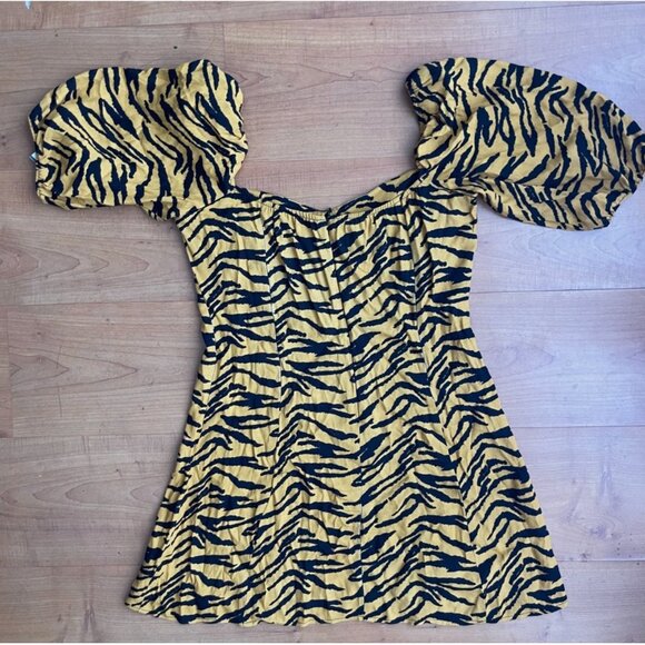 Reformation Kopa Tigress Mini Dress Animal Print Womens 8 - Picture 5 of 8